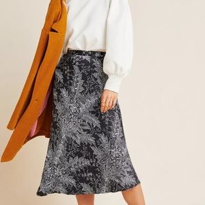 Anthropolgie Maeve Bias Satin Midi Skirtsize 18